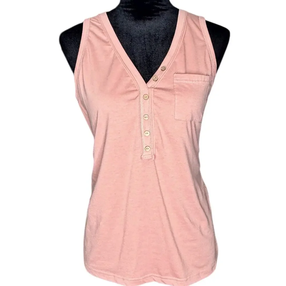 EMERY ROSE Pink V-neck Sleeveless Tank Top size Medium - Picture 1 of 5